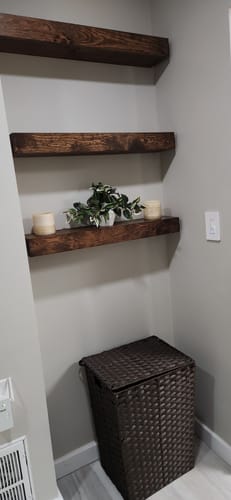 Customer photo review of Modern 3" Thick Floating Shelves