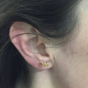 Customer photo review of Initial Earrings