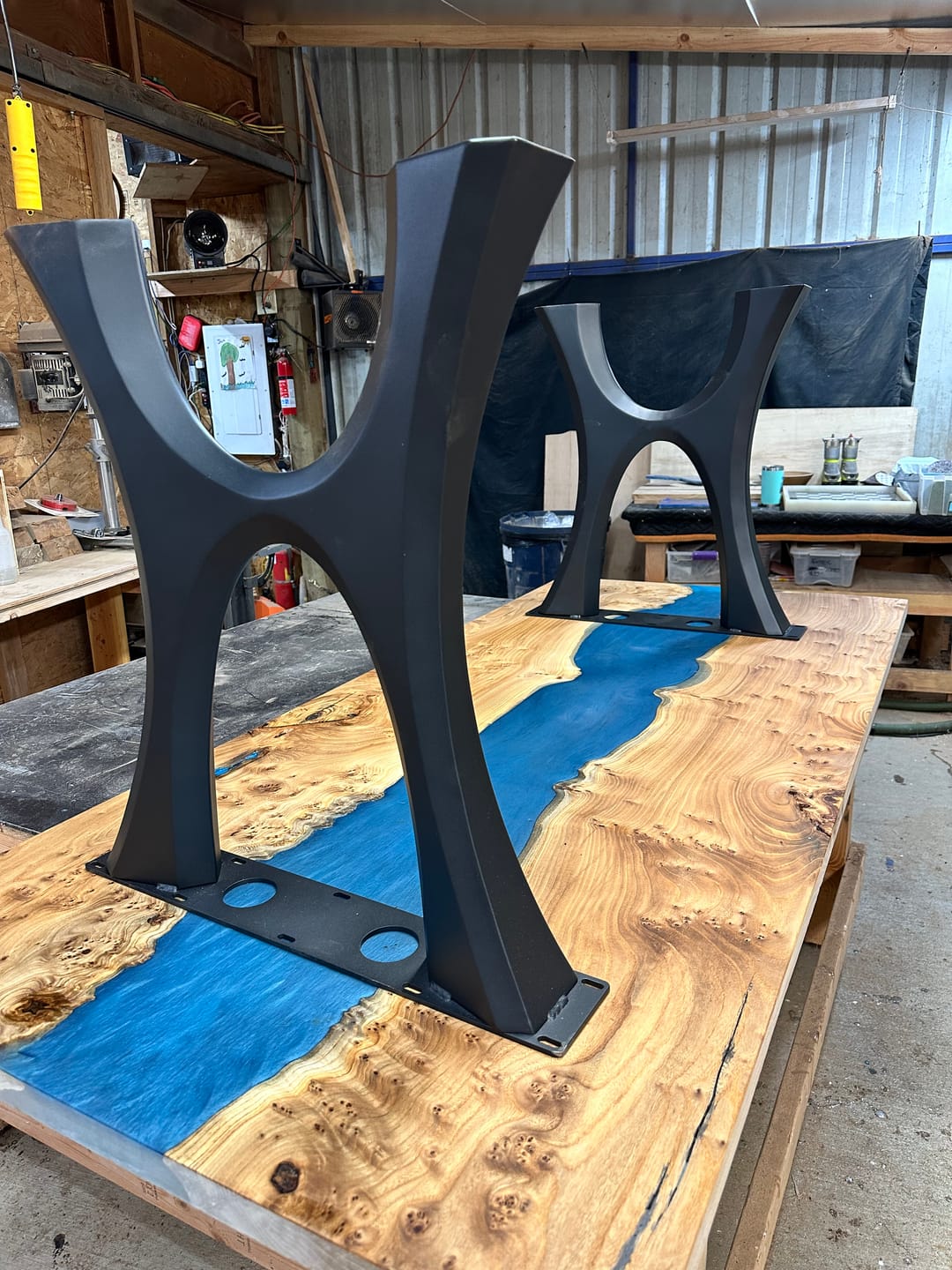 Customer photo review of Bench Legs 105 Cleo 16H Metal Handmade Furniture