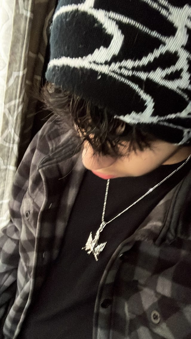 Customer photo review of FALLEN ANGEL PENDANT
