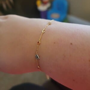 Customer photo review of Letter and Birthstones Bracelet