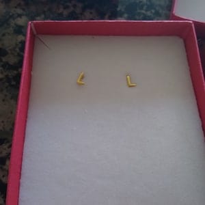 Customer photo review of Initial Earrings