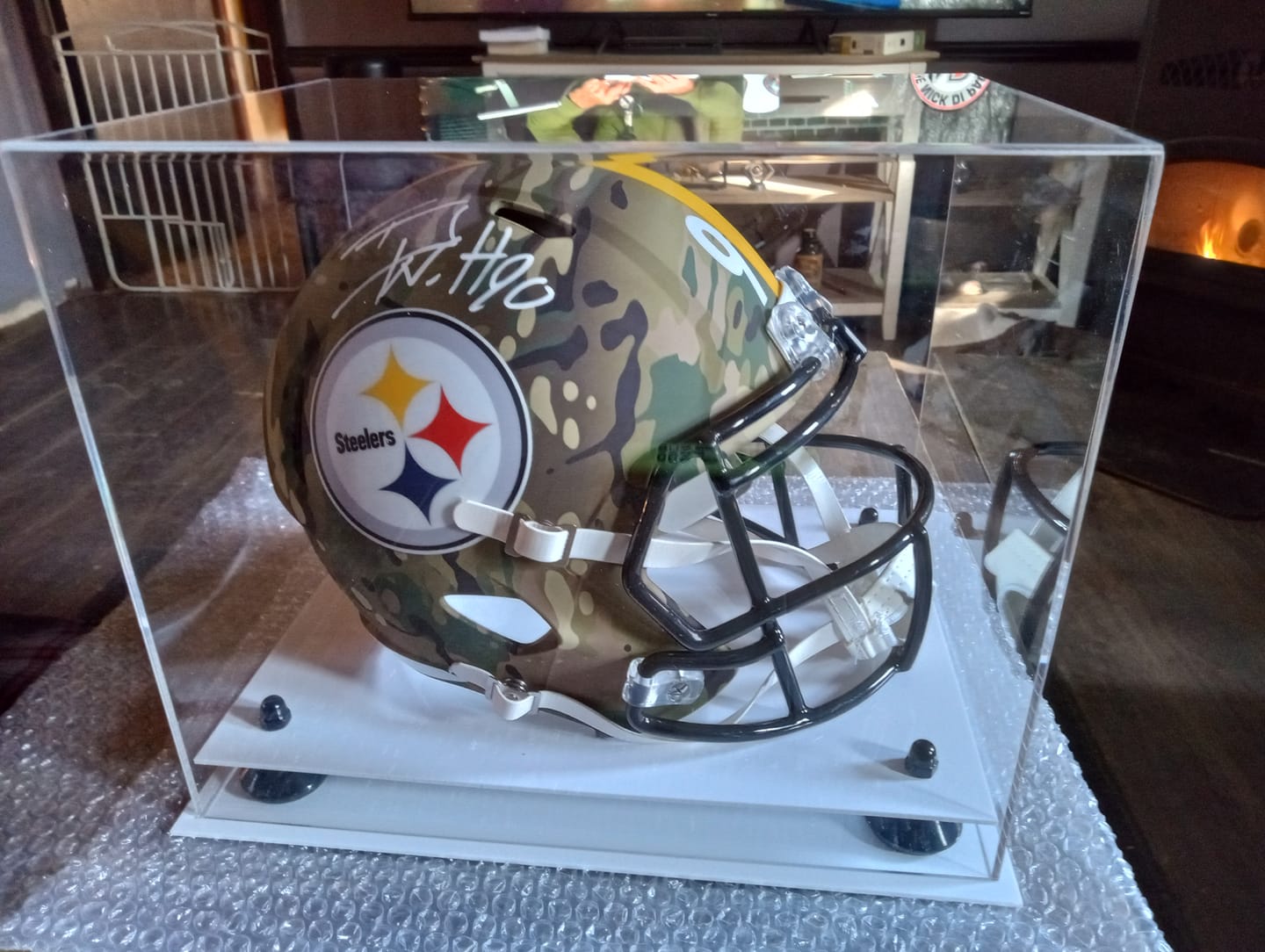 Customer photo review of Acrylic Full Size Football Helmet Display Case - Clear (V44/A002)