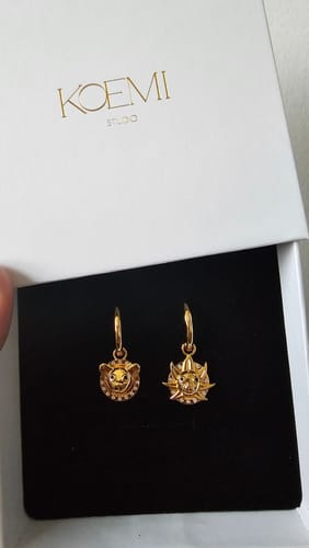 Customer photo review of Pirate Ship Earrings