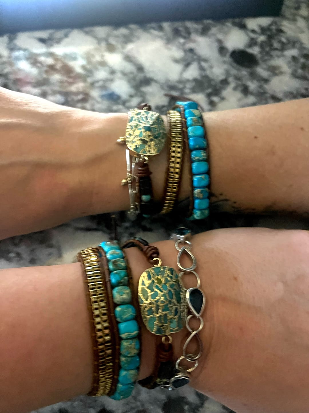Customer photo review of Turquoise Calming Energy Wrap Bracelet