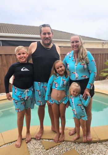 Customer photo review of Toucan Girls Long Sleeve Zip Swimmers