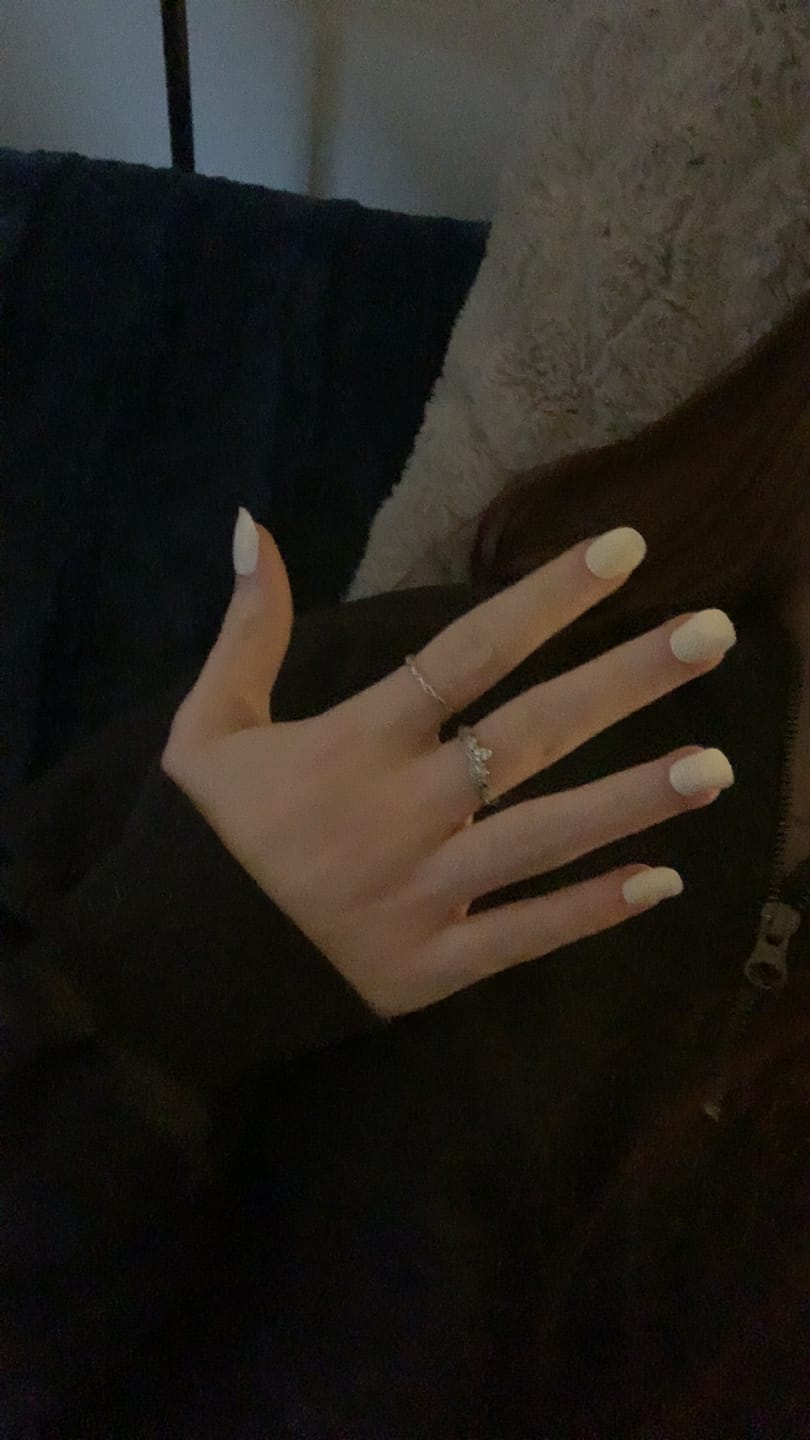 Customer photo review of Icing Sugar White DIY Semicured Gel Nail Sticker Kit