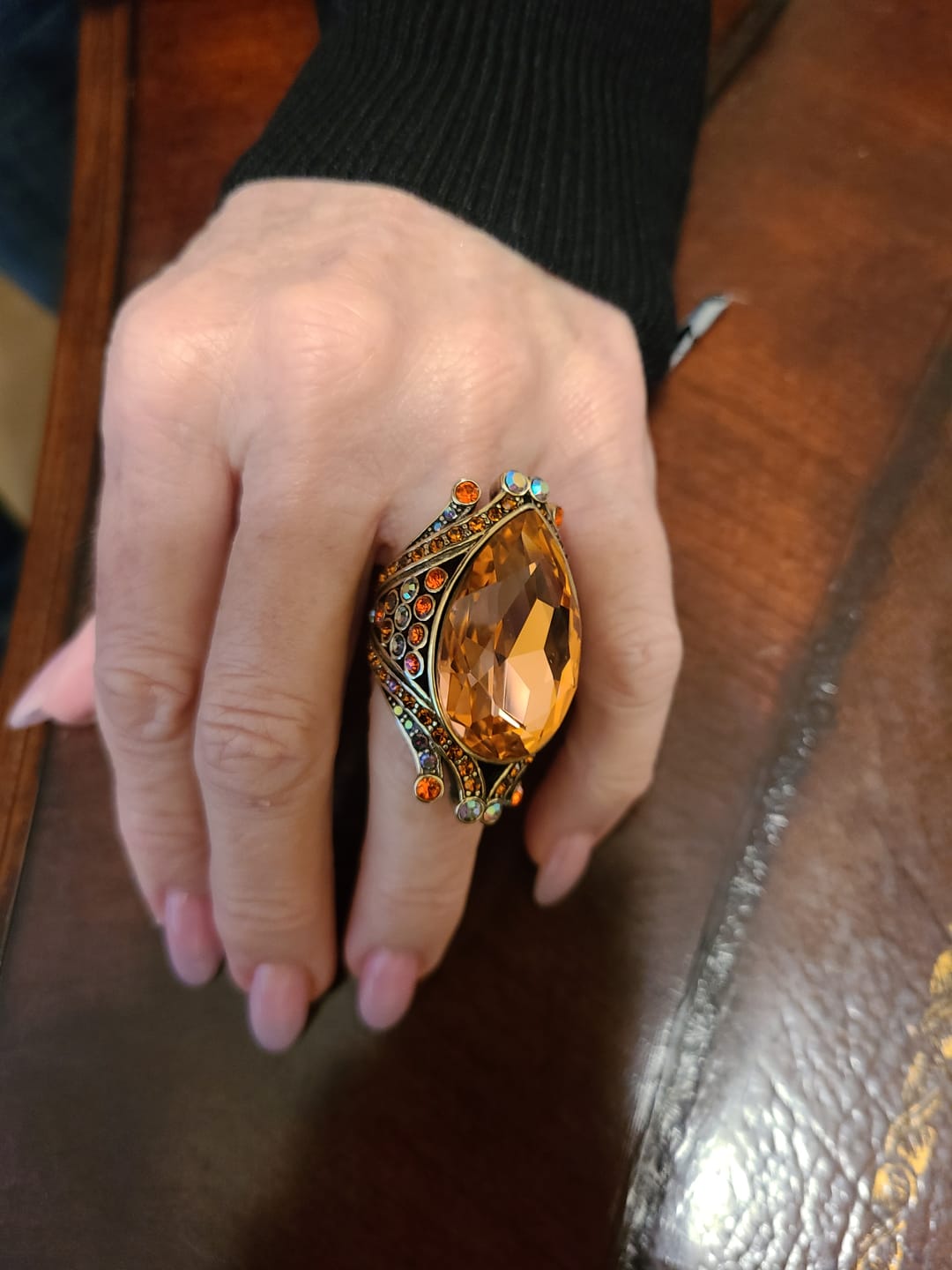 Customer photo review of HEIDI DAUS®"Make Some Waves" Crystal Statement Ring