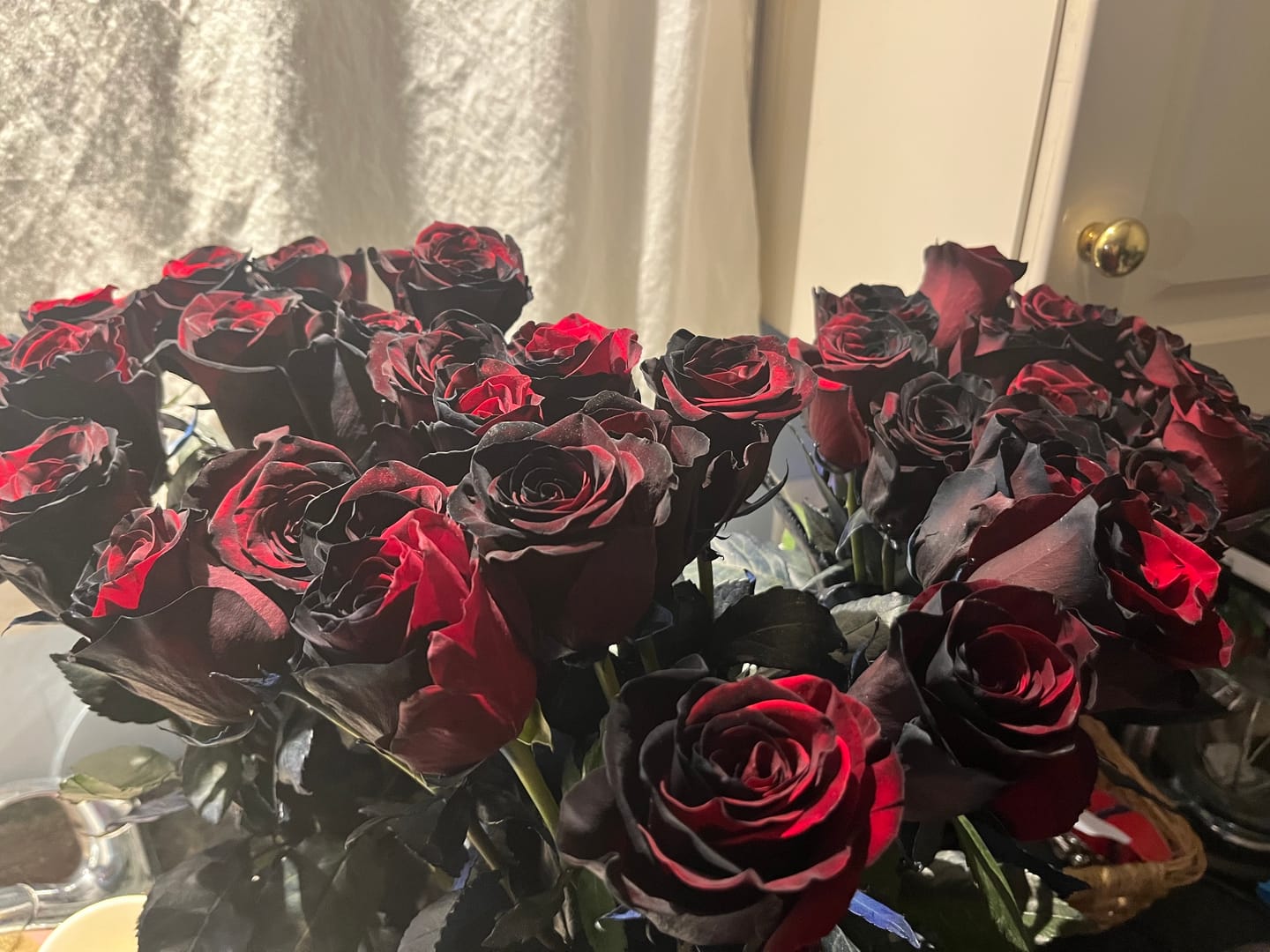 Customer photo review of Black and Red Tinted Roses