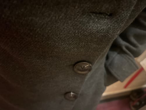Customer photo review of Kate Fit & Flare Midi Coat, Dark Grey