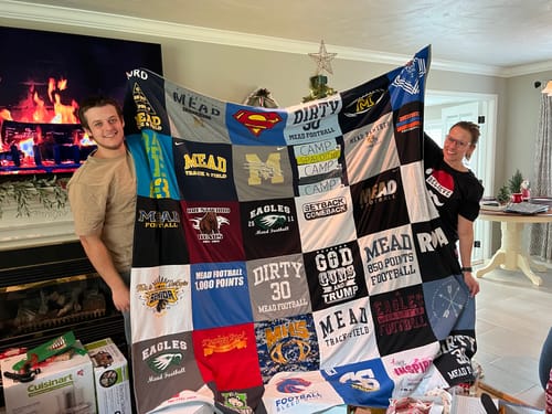 T-shirt quilt featuring mead eagles football by Sara from WA