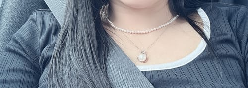 Customer photo review of White Freshwater Pearl Necklace WN00485