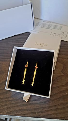 Customer photo review of Blood Manipulation Earrings
