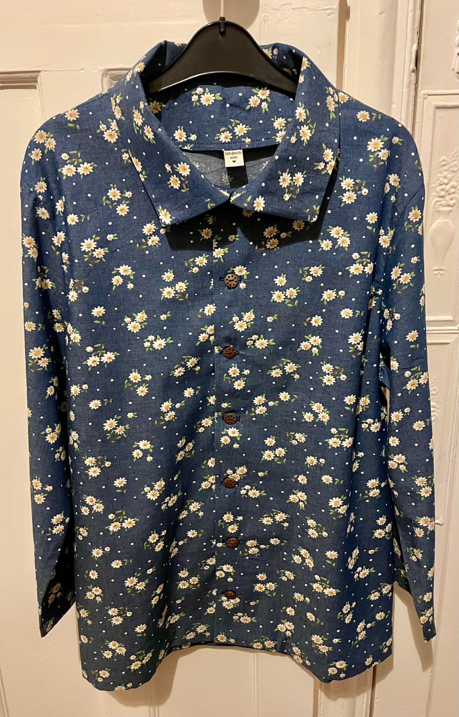 Customer photo review of Daisies Chambray Denim Fabric