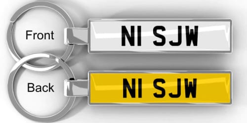 Customer photo review of Personalised Metal Number Plate Keyring
