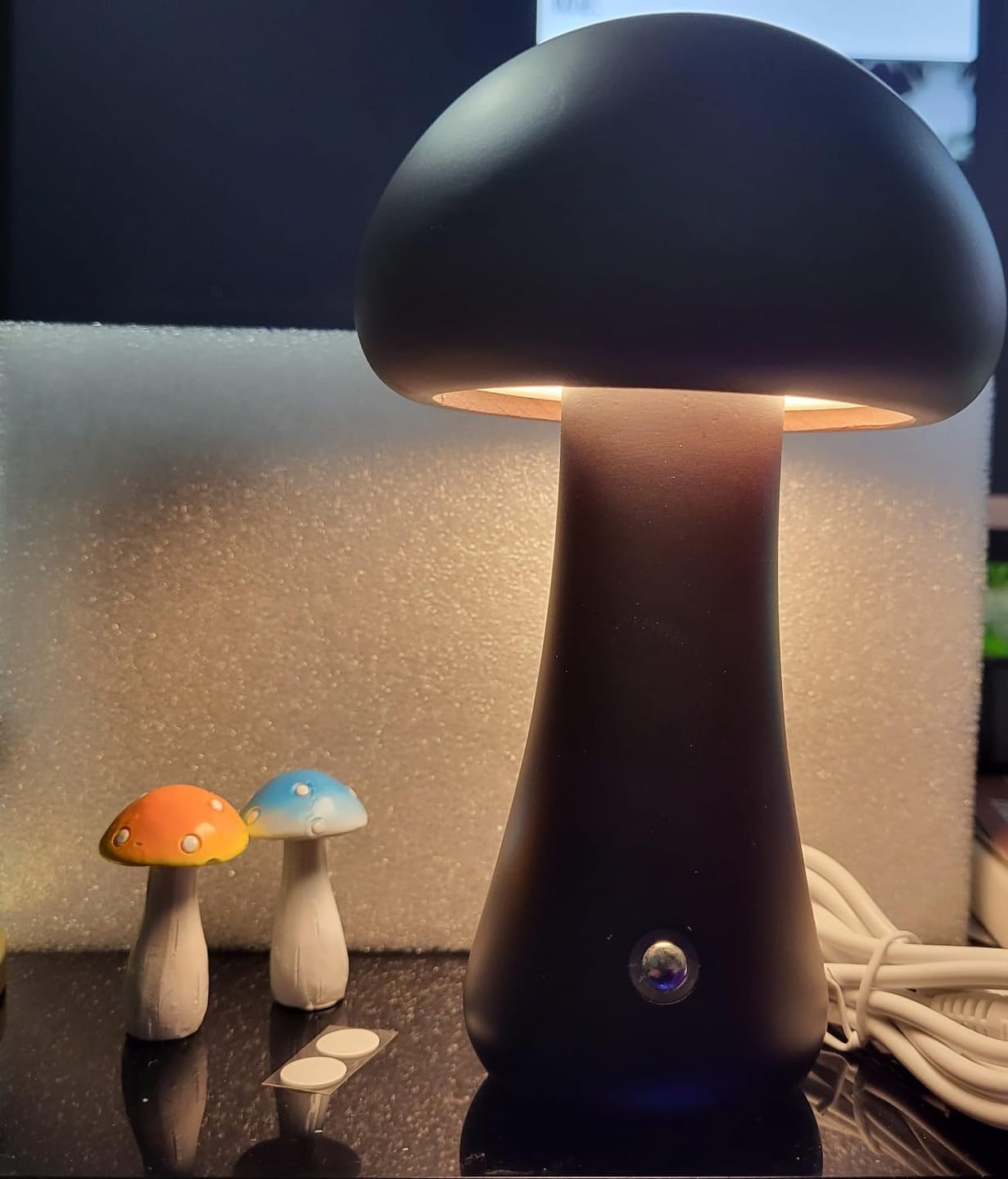 Customer photo review of Wooden Cute Mushroom Lamp