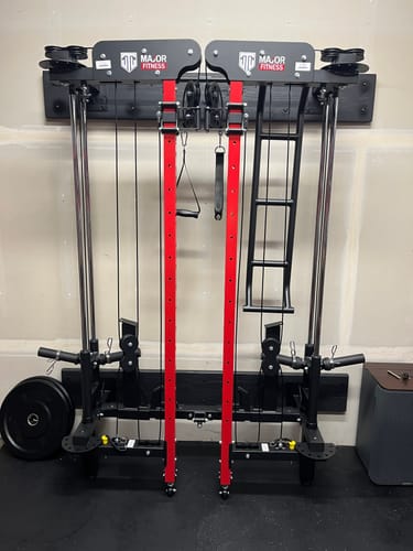 Customer photo review of Major Fitness F35 All-In-One Home Gym Wall-Mount Folding Power Rack