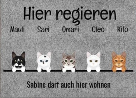 Customer photo review of Alle meine Fellnasen - Individuelle Fußmatte