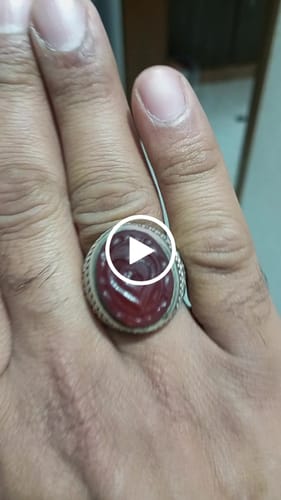 Customer video review of YEMENI RED AQEEQ STERLING SILVER RING FOR MEN | US RING SIZE 10