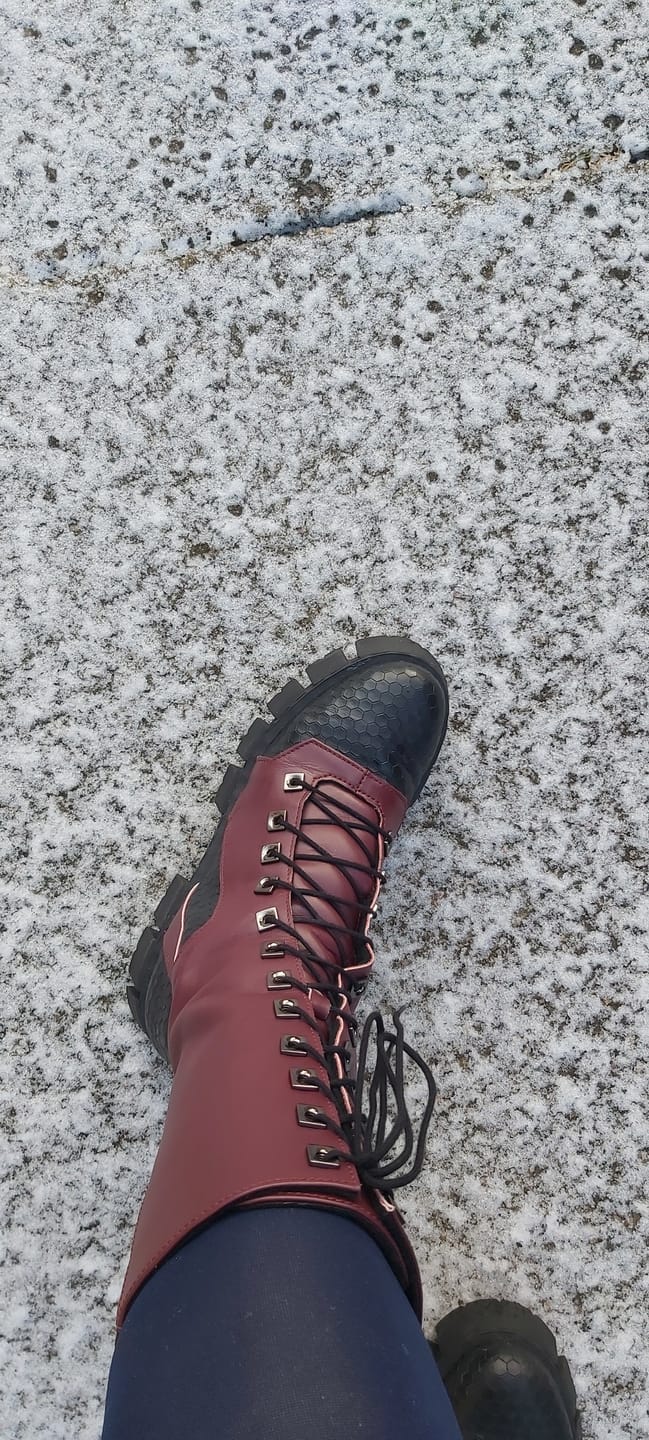 Customer photo review of "Lace Up Boots"