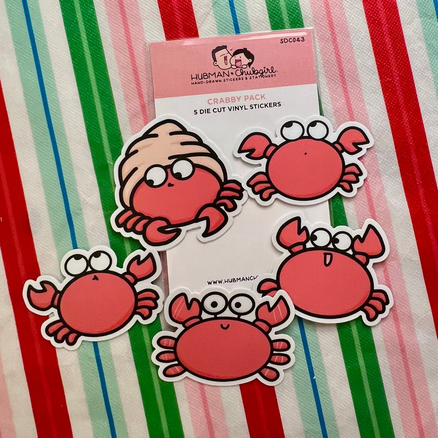 Customer photo review of Crabby Pack Die Cut Stickers