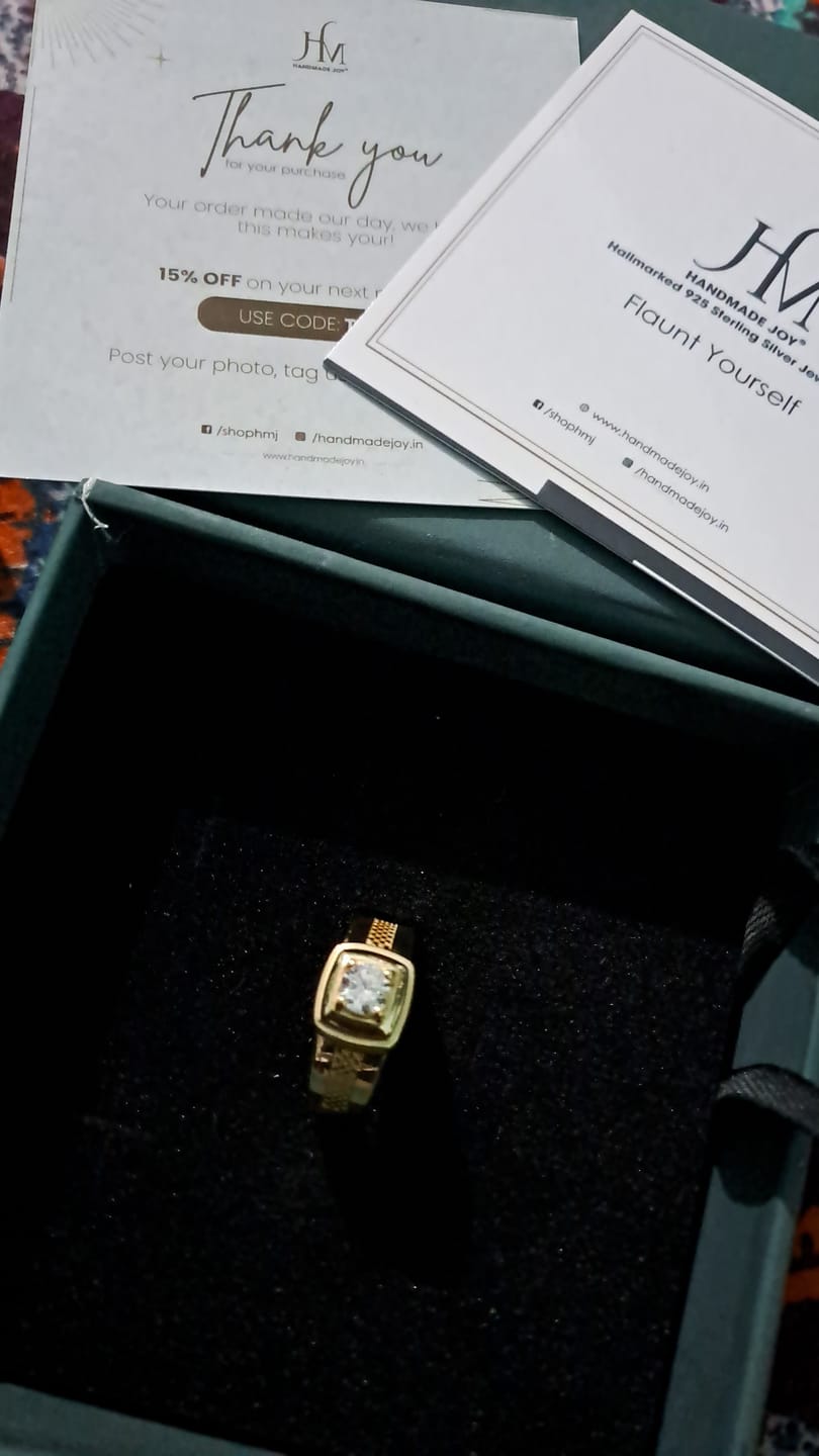 Customer photo review of Fine Solitaire Sterling Silver Ring For Him