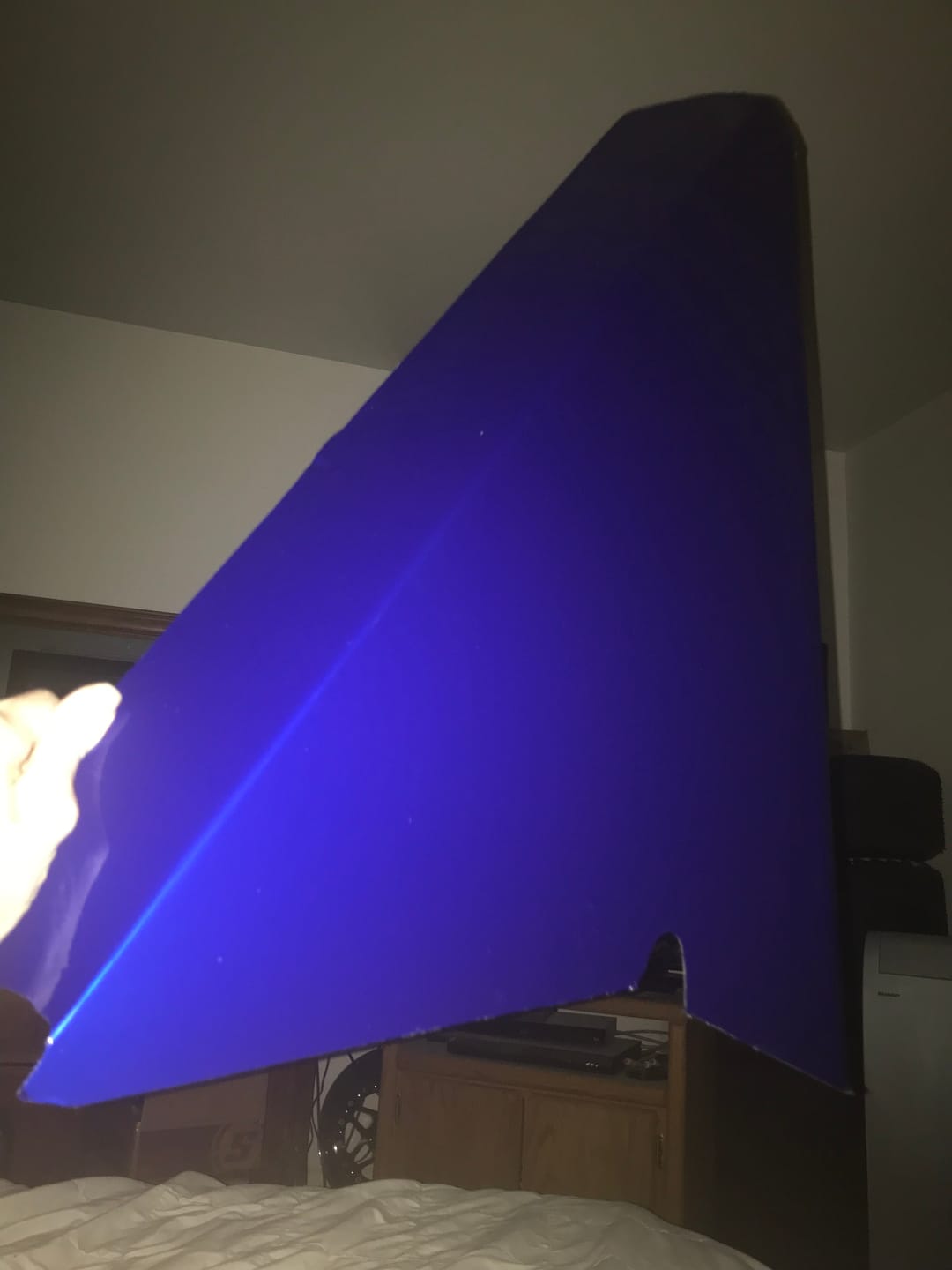 Customer photo review of Glossy Metallic Pearl Blue Vinyl Wrap
