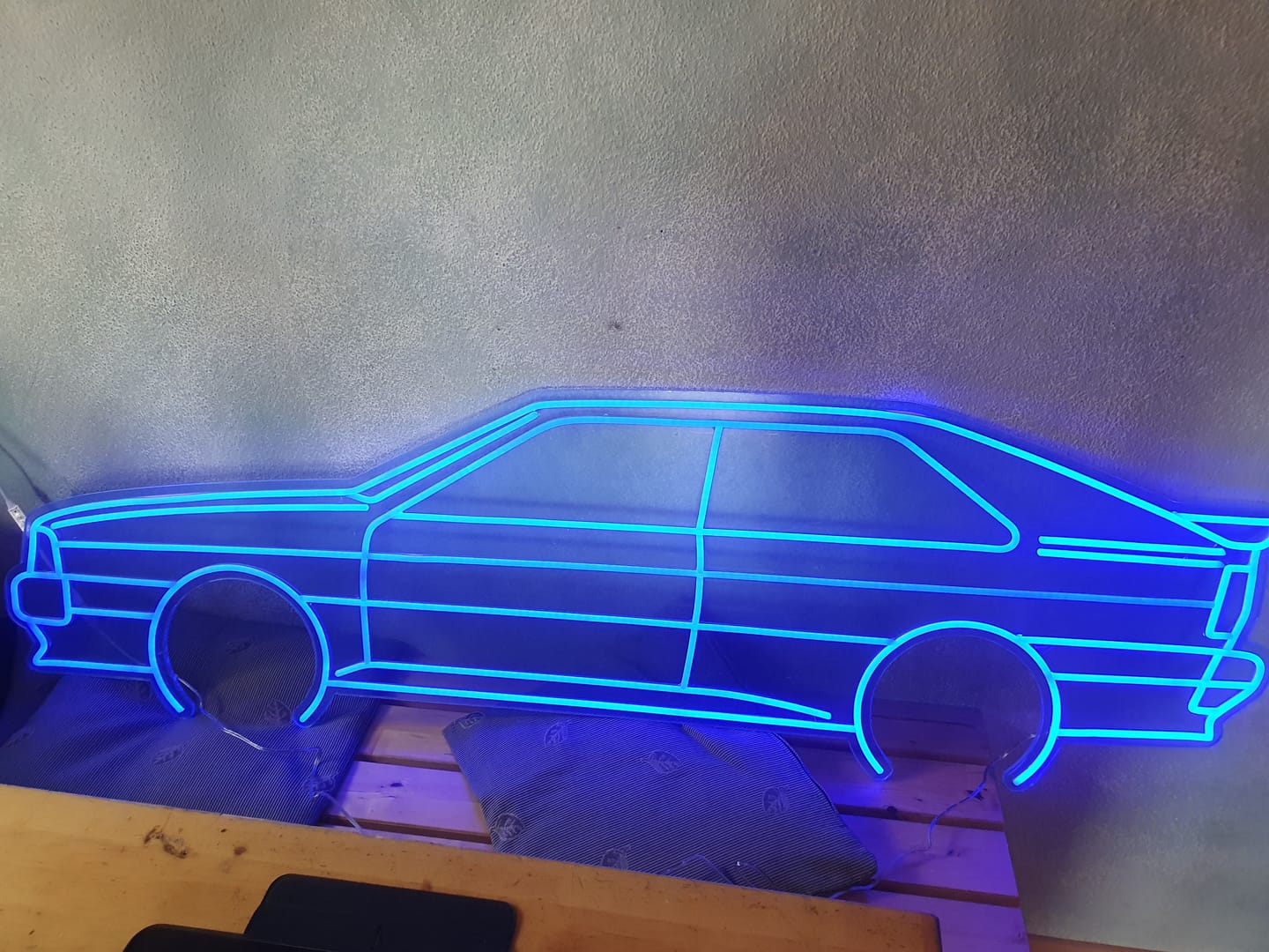 Customer photo review of Your Custom Neon Silhouette