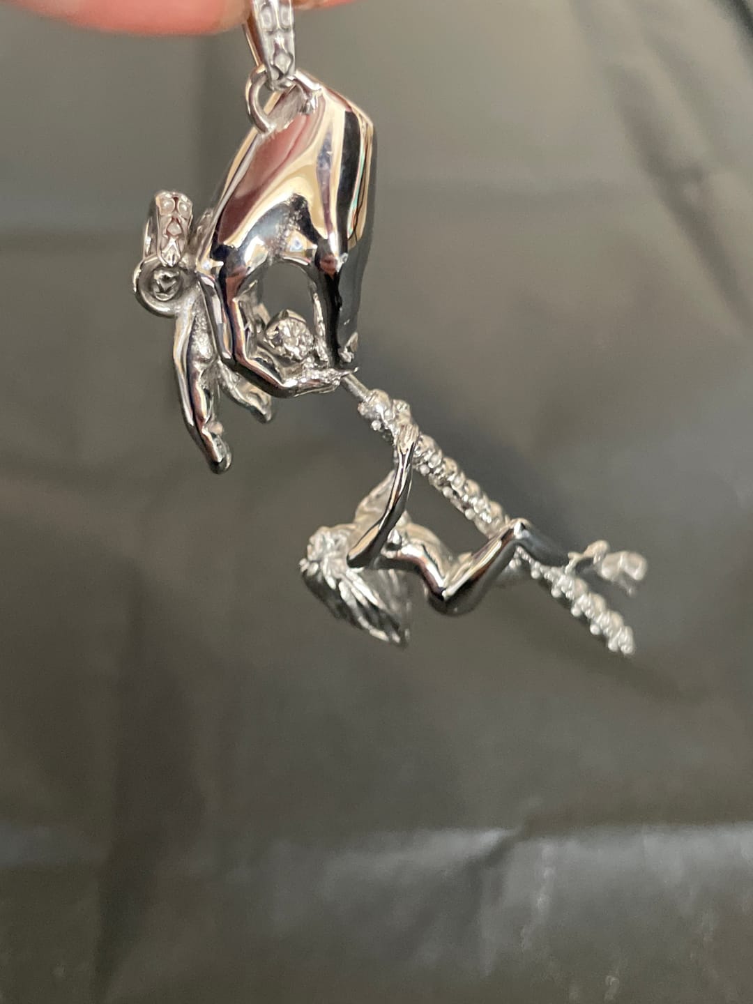Customer photo review of DANCING WITH DEATH PENDANT