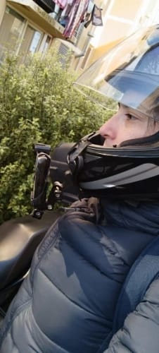 Customer photo review of Suporte de celular para Capacete