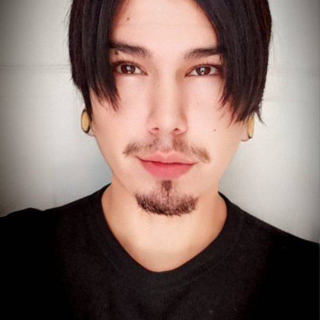Customer photo review of Men Dark Brown Real Human Hair Side Part Curtain Bangs Wig
