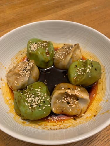 Customer photo review of Frozen [F4] Lamb Dumplings w/ Spicy & Sour Sauces (30 Pieces/5 Servings)