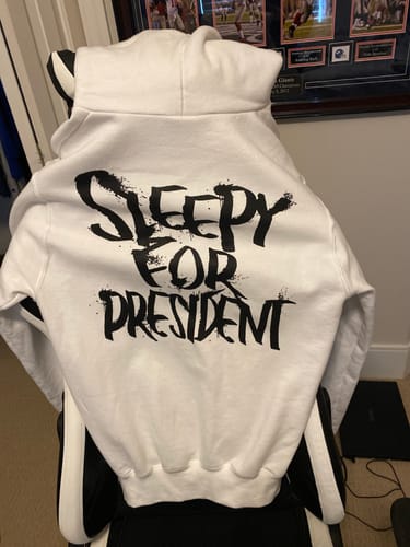 Customer photo review of Sleepy Hallow “Sleepy For President” Hoodie Winners Circle Essential