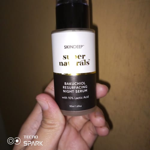 Customer photo review of BAKUCHIOL RESURFACING NIGHT SERUM - with 10% Lactic Acid