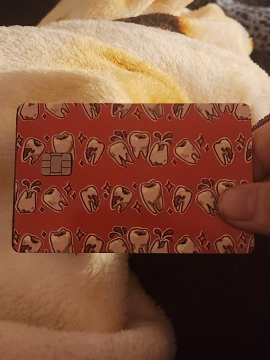 Customer photo review of Teef Credit Card Skins