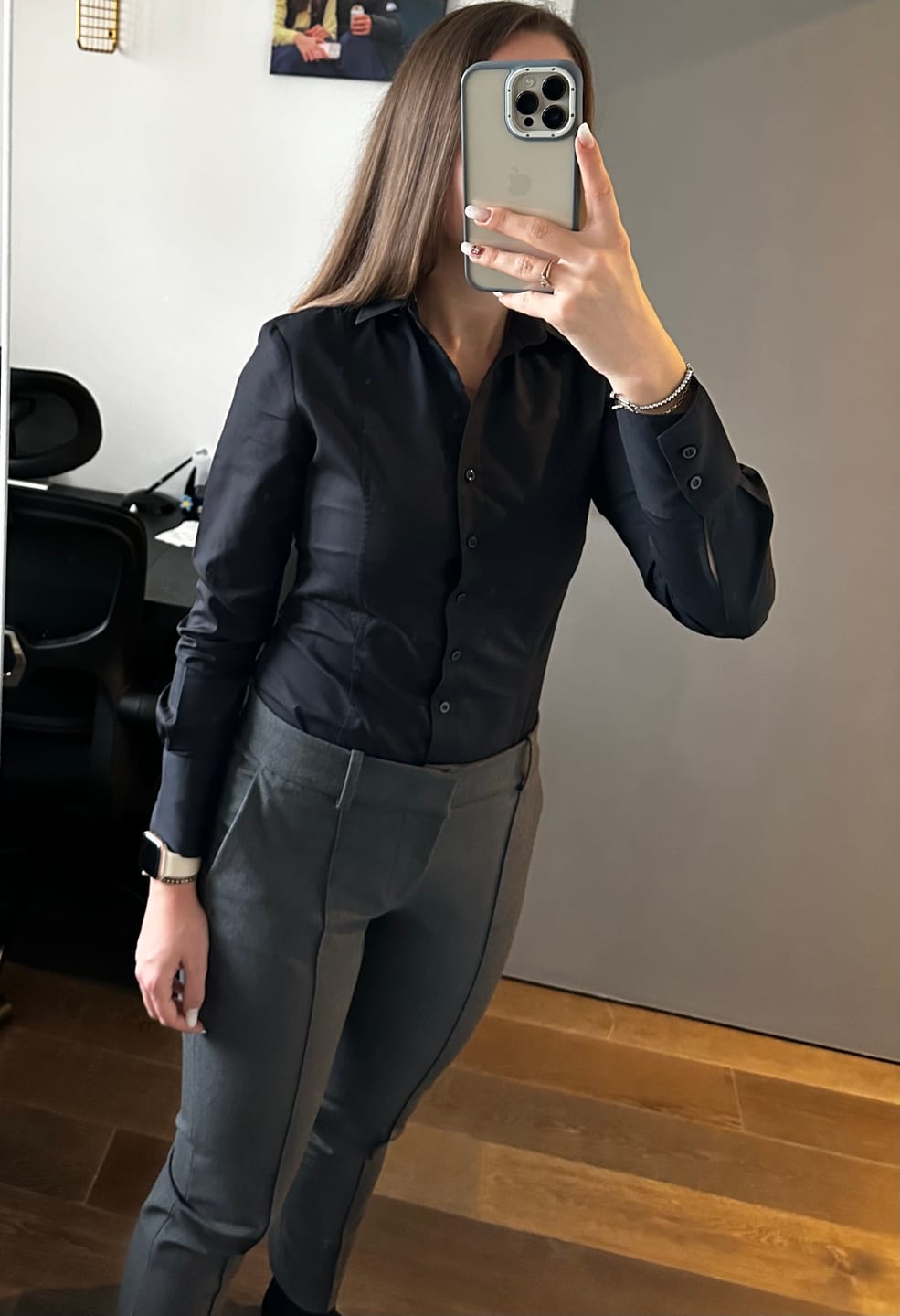 Customer photo review of Palena Semi Fitted Long Sleeve Women's Shirt