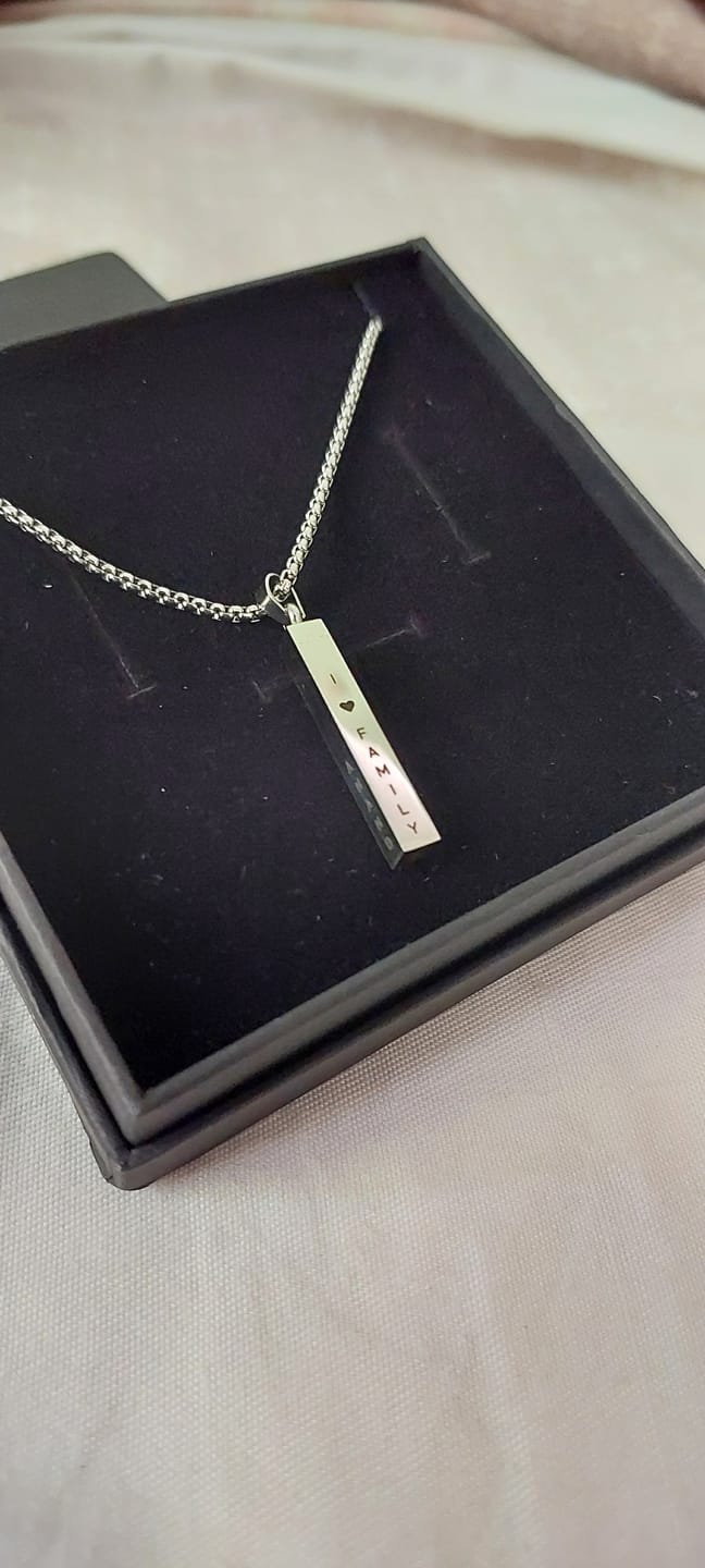 Customer photo review of Personalised Cuboid Locket for Men