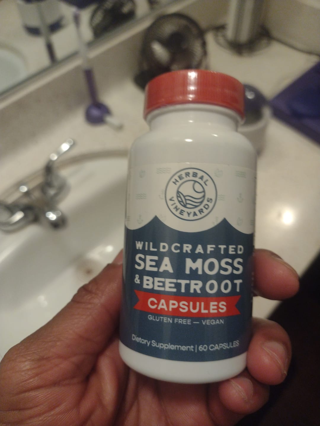 Customer photo review of Organic Sea Moss & Beet Root Capsules - 60 Count