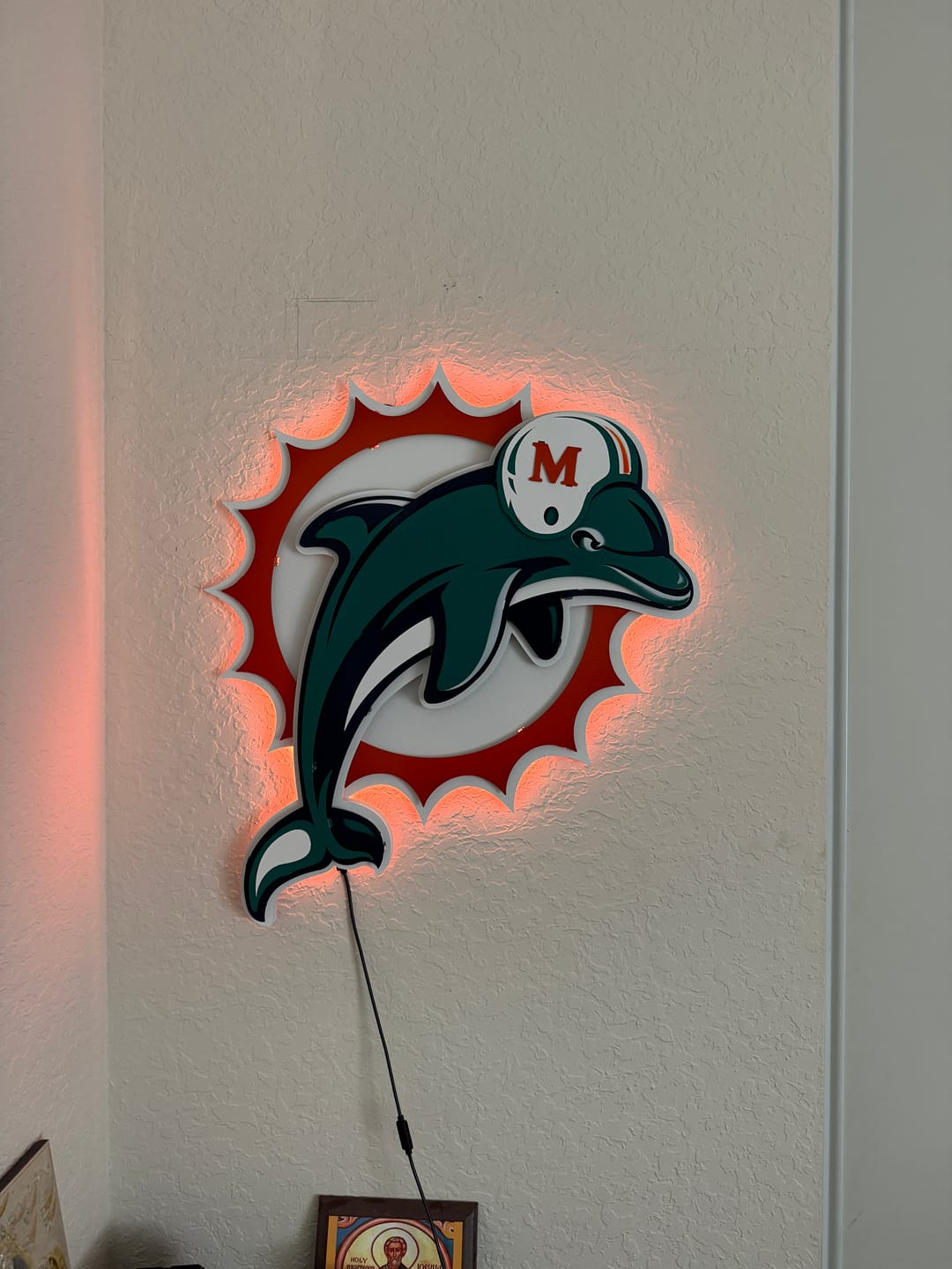 Customer photo review of Miami Dolphins Throwback "1997" 3D Vintage Metal Wall Art