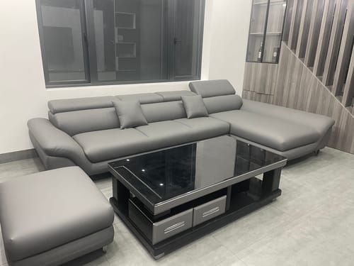 Customer photo review of FLORENCE - Sofa góc da 4 chỗ tựa gật gù