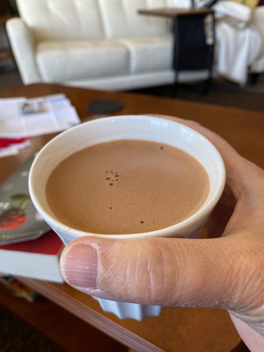 Customer photo review of Dark 85% Hot Chocolate Flakes