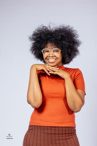 Customer photo review of Brazilian Curly Afro full Cap 8"