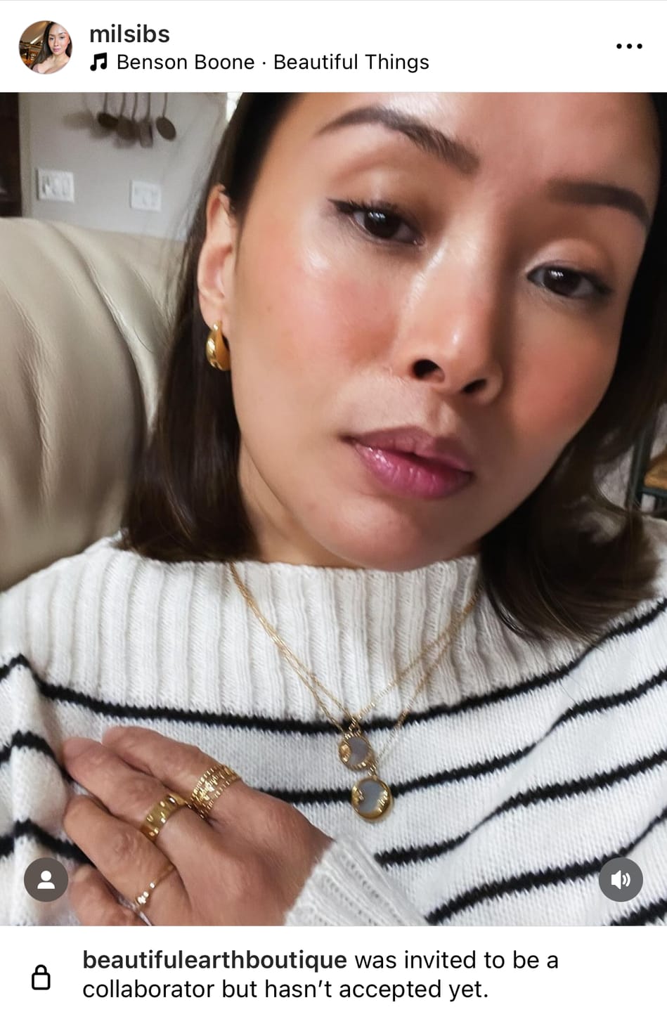Customer photo review of Marissa Layered Gold Leaf Ring