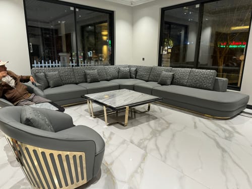Customer photo review of ARENA - Sofa góc bọc da khung viền inox