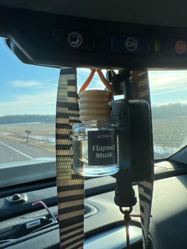 Customer photo review of Flannel Musk Scented Car Freshener