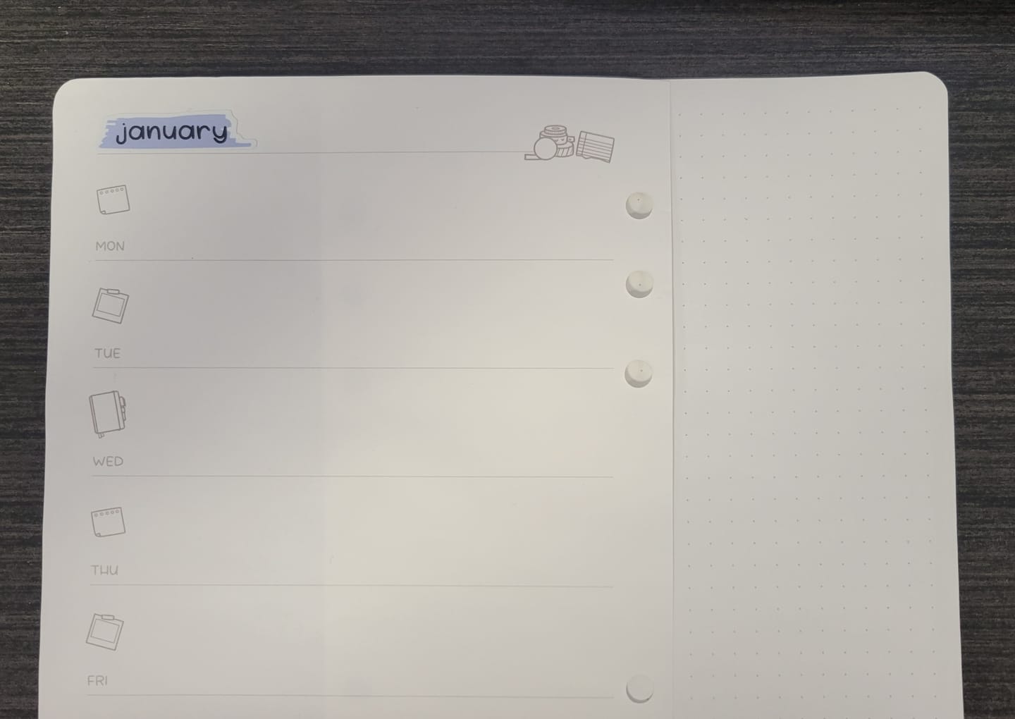 Customer photo review of Planner Inserts - Weekly Horizontal