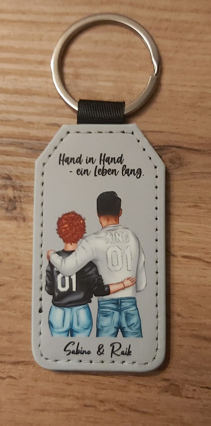 Customer photo review of Pärchen - Personalisierter Schlüsselanhänger aus Kunstleder