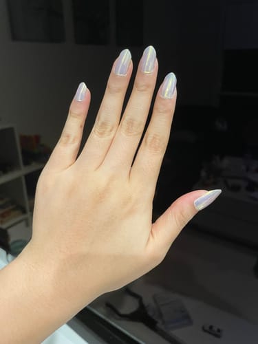Customer photo review of Glass (Blue) Super Jellies DIY Semi Cured Gel Nail Wraps