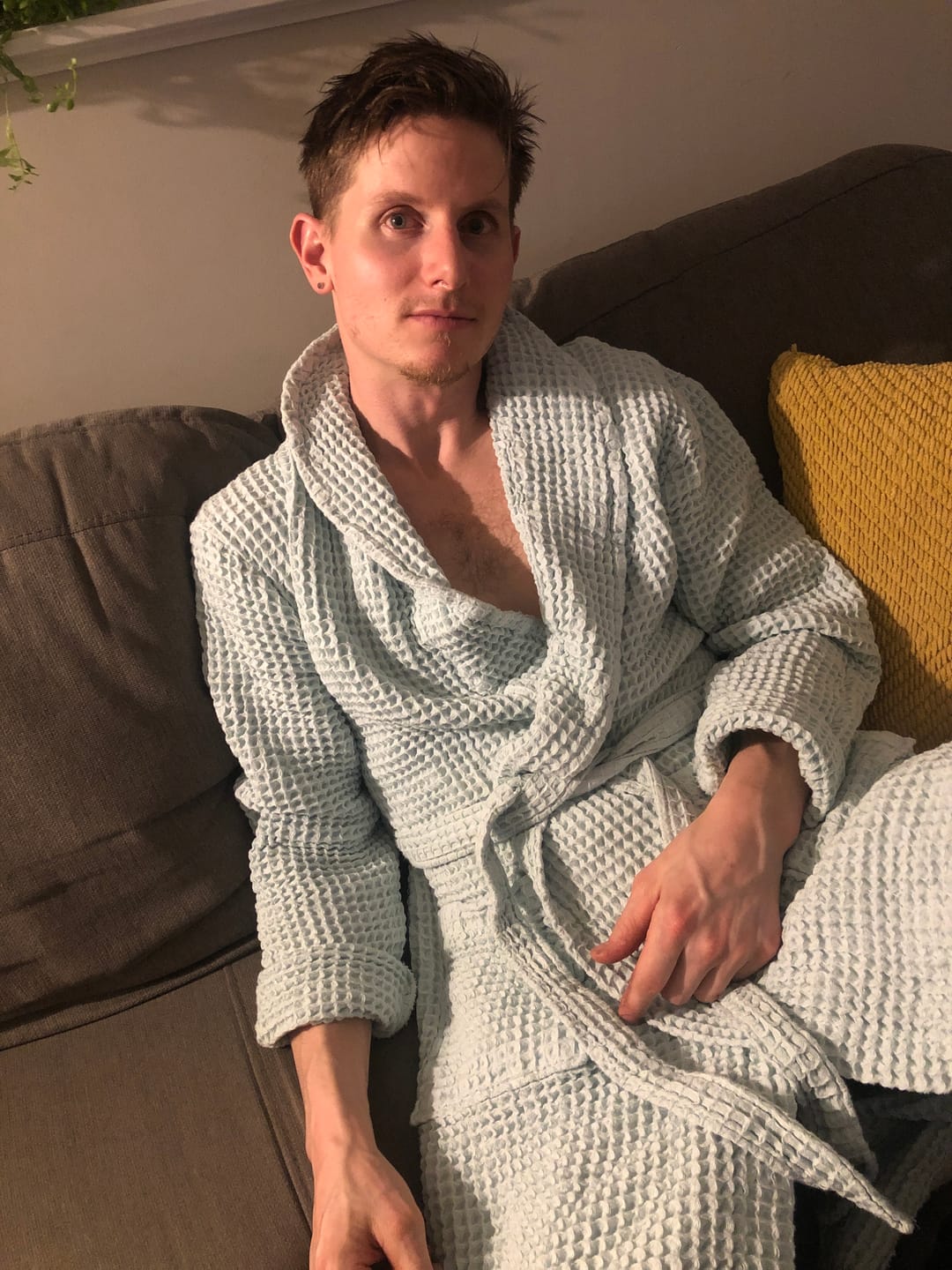 Customer photo review of Waffle Knit Robe