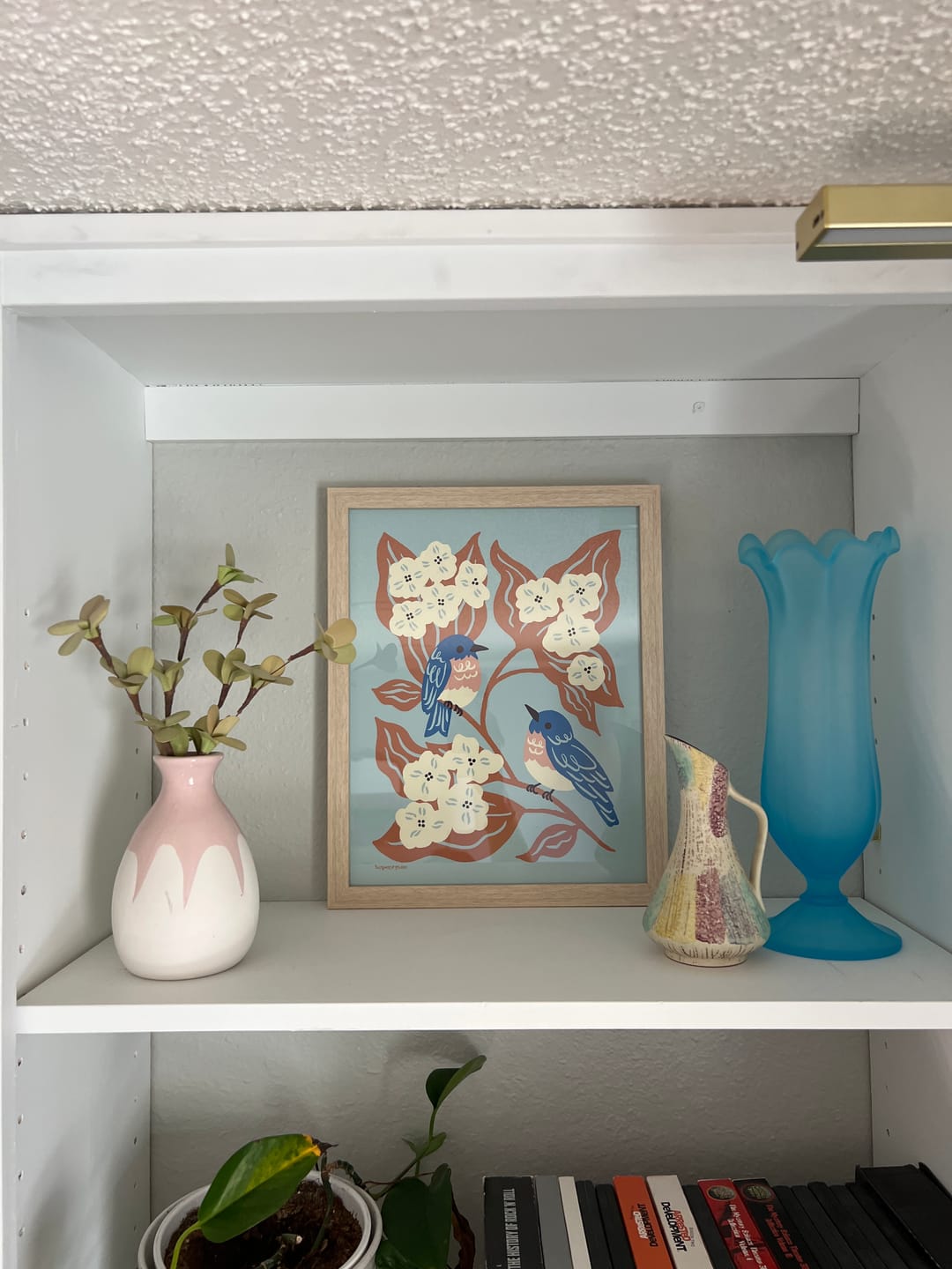 Customer photo review of Bluebirds & Hydrangea Art Print
